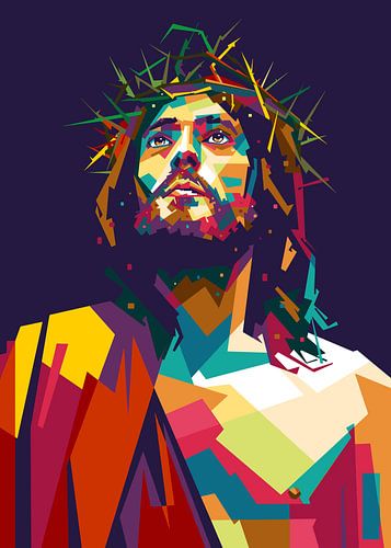 Abstract WPAP Jezus met kroon