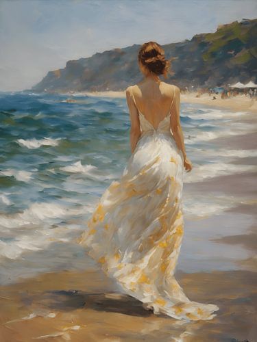 Het moment op het strand