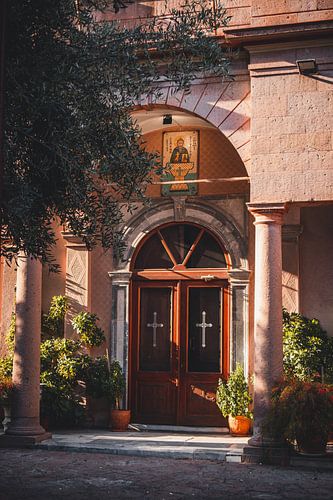 Church in Greek golden hour