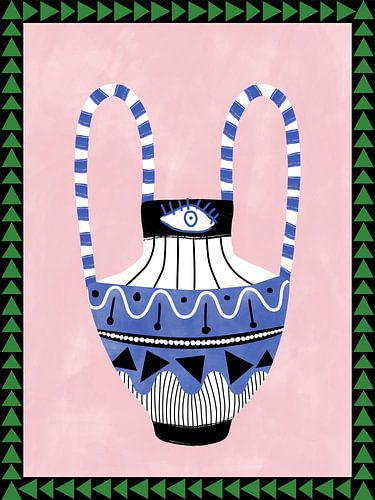 Vase géométrique coloré