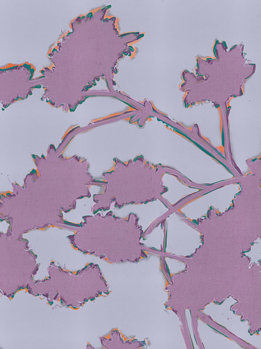 Winter Silhouette – botanical silhouette in lilac, grey-blue and soft orange