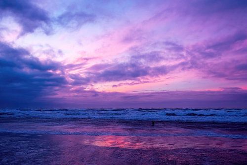 Zonsondergang bij strand