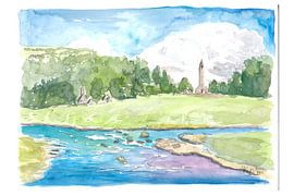 Puur Ierse Wicklow Mountains Glendalough met beekje van Markus Bleichner