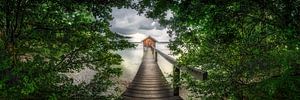 Romantische voetgangersbrug aan de Ammersee in Beieren van Voss Fine Art Fotografie