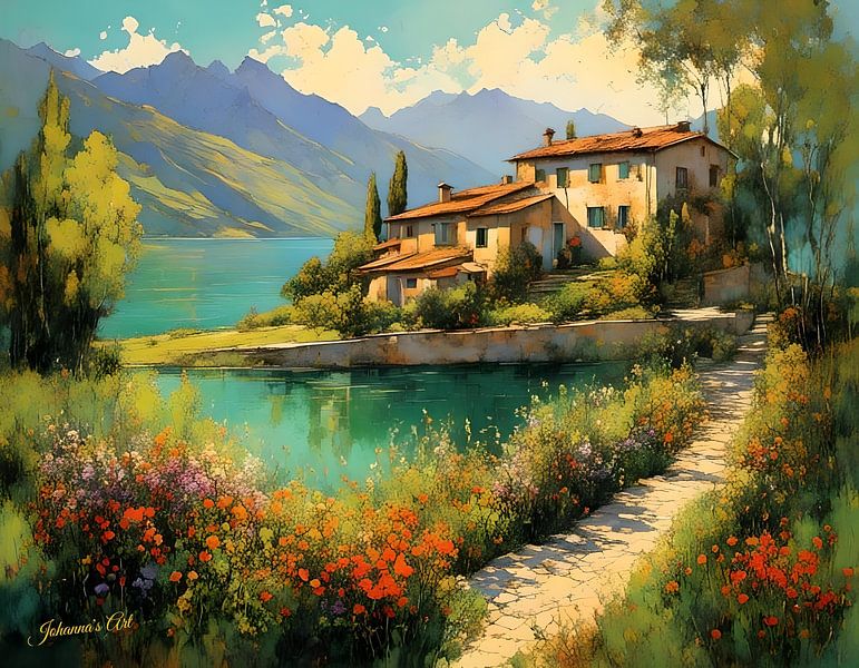 Romantic Village 20 by Johannas Art Creations