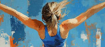Gymnastiek | Vrouw met gespreide armen van OMG Art
