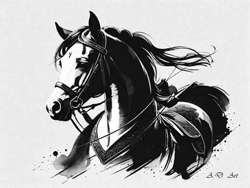 Das ausbrechende Pferd als Illustration von A.D. Digital ART