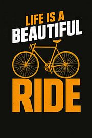 Das Leben ist eine schöne Fahrt Vintage Bicycle Graphic T-Shirt - Radfahren Enthusiast Geschenk, Distressed Bike Design, motivierende Zitat Kleidung von Artistic