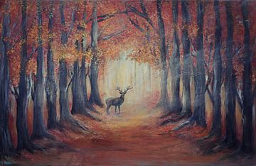 lonely dear in the woods... by Els Fonteine