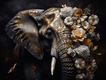 Golden Tossed: Die Pracht eines goldenen Elefanten von Eva Lee