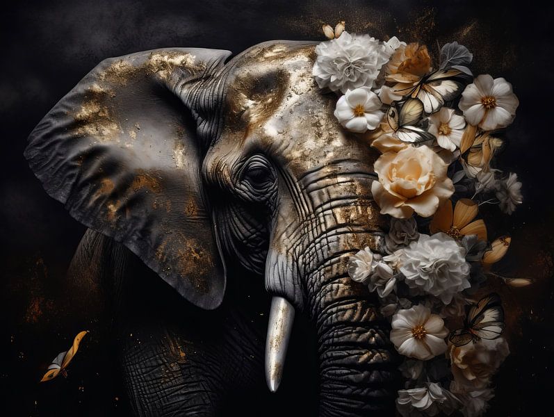 Golden Tossed: Splendour of a Golden Elephant by Eva Lee
