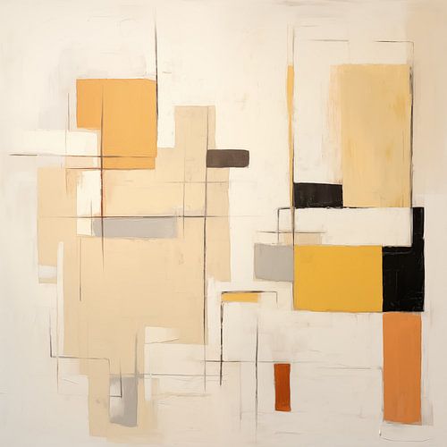 Abstracte vormen in zachte herfstkleuren