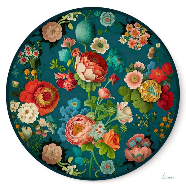 Cercle de fleurs botaniques par Lauri Creates