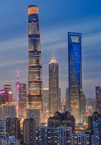 Shanghai am Abend von Sidney van den Boogaard