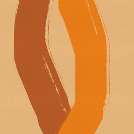 Abstract painting in orange, brown and soft yellow by Abstract Minimalist Art