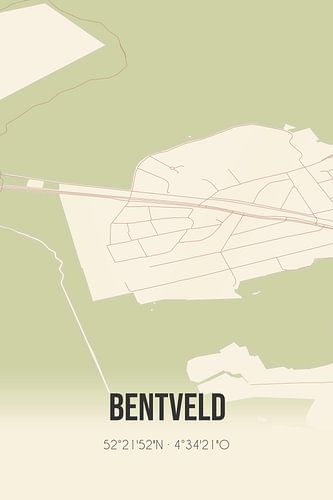 Alte Karte von Bentveld (Nordholland)