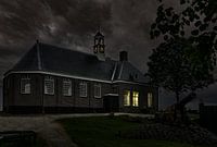 Kirche von Schokland bei Nacht