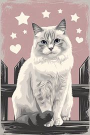Poster de chat au charme vintage sur Art & Soul Creations