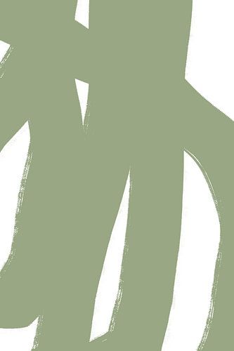 Formes et lignes modernes abstraites et minimalistes en vert sur blanc VII