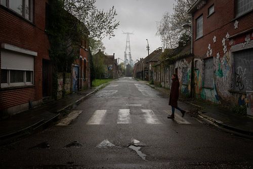 Straßenporträt in der Geisterstadt Doel aufgenommen
