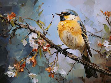 Peinture à l'huile d'oiseaux sur Virgil Quinn - Decorative Arts