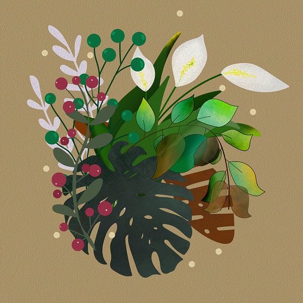 a bouquet of monstera leaves by Bianca van Dijk