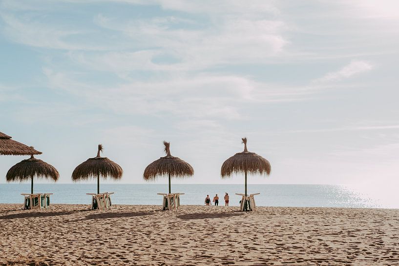 Swimmers at the Mediterranean Sea on a quiet sunny day by sonja koning