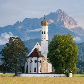 St. Colomankirche, zonsondergang Duitsland van Bob Slagter