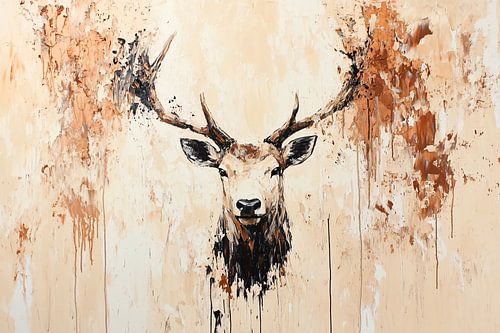 Abstract hert met gewei