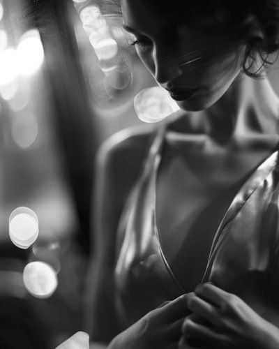 Stijlvol boudoir portret in zwart-wit