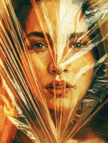 Achter de sluier - Impasto Mysterieus vrouwenportret