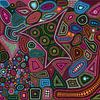 World Family - Dot Art Schilderij Tessa Smits van Tessa Smits Art
