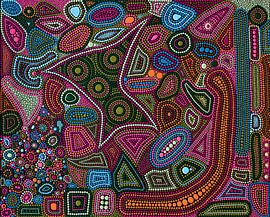 Welt Familie - Dot Art Malerei Tessa Smits von Tessa Smits Art