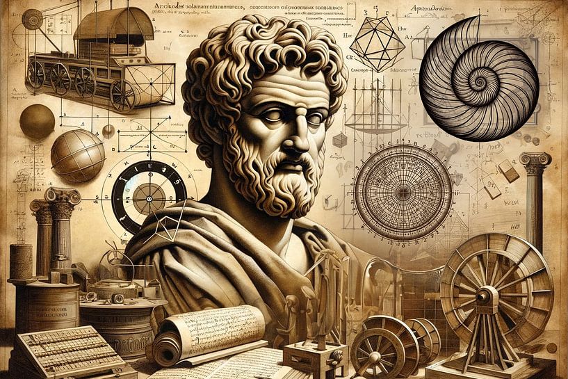 Archimedes: Ancient visionary of mathematical art by artefacti