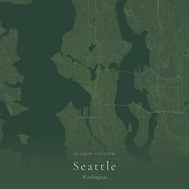 Vintage map of Seattle, United States by Prints of Place