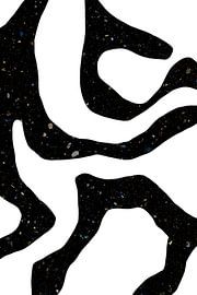 Organische schwarze Formen mit gesprenkelten Mustern von uplusmestudio