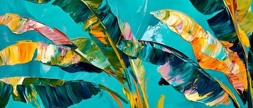 Feuillage tropical aux couleurs vives