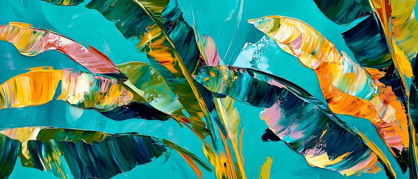 Tropical foliage in vibrant colours by Poster Art Shop