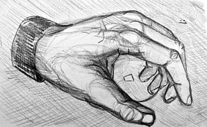 Zeichnen einer Hand.