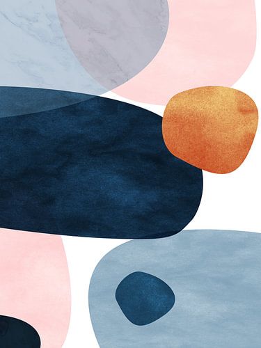 Kleurrijke geometrische organische abstracte kunst