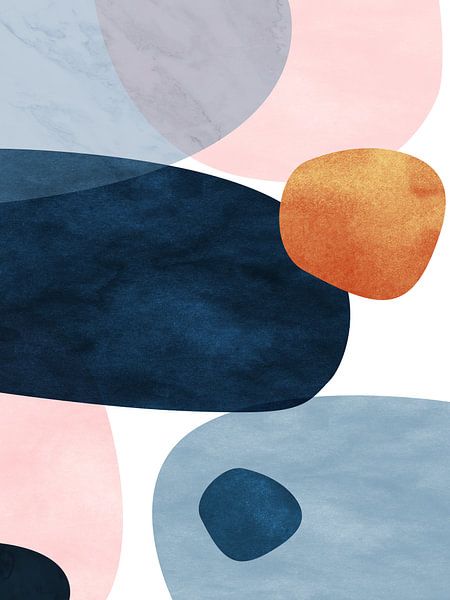 Colorful geometric organic abstract art von Online Arts