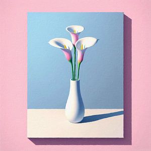 3 Fleurs dans un vase - une nature morte moderne