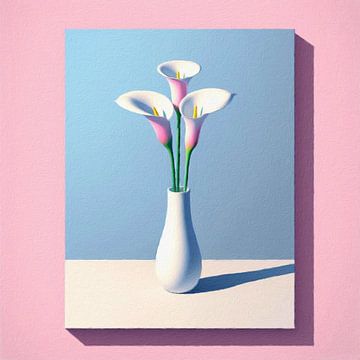 3 Flowers in Vase - a modern still life van J.O. Han