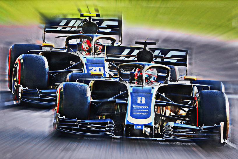 Grosjean en teamgenoot Magnussen van DeVerviersBelgium