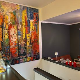 Customer photo: Abstract and Colourful Impasto Cityscape by Studio WegWijs, on ArtFrame