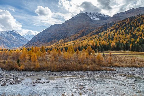 Beautiful autumn colors in the mountains of Switzerland