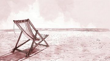 Eenzame strandstoel van Frank Heinz