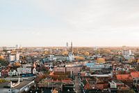 Skyline over Groningen tijdens het gouden uur