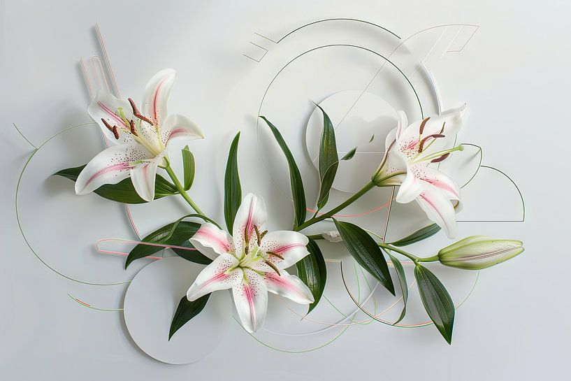 Lilien -  Lilien Blumenkunstwerk von Poster Art Shop