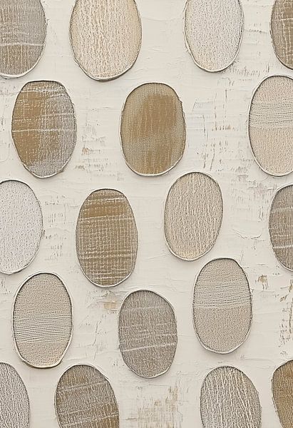Organic ovals in soft earth tones by Color Square